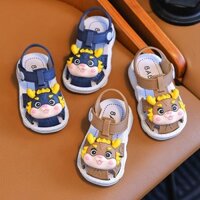 Giày Sandal Trẻ Em Ngón Chân Sandal Hoạt Hình Cho Bé Tập Đi Giày Chống Trơn Trượt Đế Mềm Giày Đi Biển Cho Bé