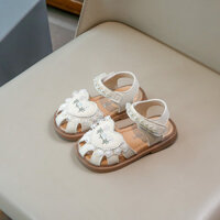 Giày Sandal Trẻ Em Thời Trang Cho Bé Ngọc Trai Công Chúa Dép Bé Gái Đế Mềm Chống Trơn Trượt Dép Đi Biển