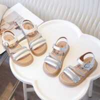 Giày Sandal Trẻ Em Thời Trang Cho Bé Màu Trơn Thoáng Khí Giày Sandal Công Chúa Học Sinh Chống Trơn Trượt Đế Mềm Be