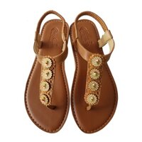 Giày sandal xỏ ngón nữ da bò thật BIGGBEN HKD460