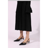 Giày sandal ZR cao gót mũi nhọn hở gót phối khoá lạ mắt phong cách retro Pháp cao 4cm dễ phối đồ phái nữ z200