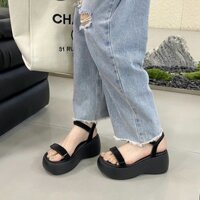 Giày sandals đế xuồng quai dán