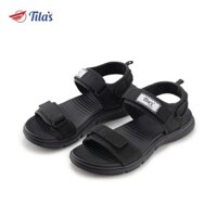 Giày sandals nam nữ màu đen Tilas F2S thể thao full đen nhẹ êm, quai ngang đi học đi chơi đế cao 3cm size 35-44