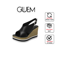 Giày Sandals Nữ Đế Xuồng Dép Cói Cao 9cm Siêu Nhẹ Quai Chéo A42