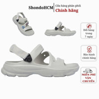 Giày Sandals SHONDO FX Nam Nữ Chất Nhựa Đúc Cao Cấp Chống Trơn Trượt, Không Thấm Nước Thời Trang Màu Xám Rêu F102222