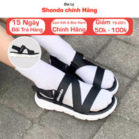 Giày Shondo Nam Nữ Sandals Nam Nữ Unisex Êm Chân F6 Sport đi học đi chơi đế bằng cao 3cm 2 màu full đen và đen đế trắng