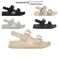 Giày SHONDO Sandal Nam Nữ Platy Êm, Thời Trang Thích Hợp Đi Làm, Đi Học Chơi đế bằng 4cm Sandals Dán Xé Quai Dù (S)
