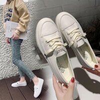 Giày Slip On, Giày Lười Nữ Giày Búp Bê Dáng Basic Đế Dẻo Buộc Dây Thời Trang M005 (QCCC loại 1)