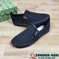 Giày Slip on nam, Giày lười vải nam LEYO Chính hãng Chất liệu vải lưới siêu thoáng mát đế kếp cao cấp - Mã SP A6290