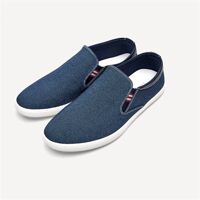 Giày slip on nam vải cao cấp HLA - Xanh 41