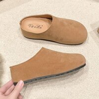 Giày Slip-On Nữ Da Lộn, Giày Một Mảnh Mũi Tròn