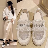 Giày Slip-On Thoáng Khí Đế Dày Cho Nữ Phong Cách Chanel Giày Xô Phù Hợp Với