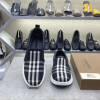 Giày Slipon Burberry kẻ sọc basic logo nổi đế LA Fullbox phụ kiện [ Hàng QC VIP ]