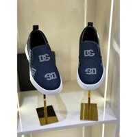 Giày Slipon Dolce Gabbana Xanh jean họa tiết logo DG Trắng LA LK [ Bản VIP ]