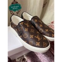 Giày slipon louis vuitton nâu . Giày lười nam lv siêu cấp kèm hộp