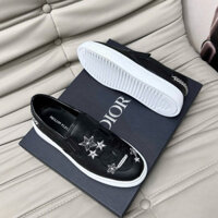 Giày slipon lười nam Philipp Plein da Pu thêu logo hình đầu lâu ngôi sao phối xích bạc gót boy phố GS139P