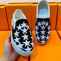 Giày Slipon Nam -Giày Lười Nam in Hình Sao Đen Trắng full size 38-43