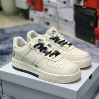 Giày Sneaker AF1 Âm Dương Cổ Thấp, Giày Thể Thao Nike Air Force 1 Low "Brooklyn" Sail Black Nam Nữ Cao Cấp Full Box Bill