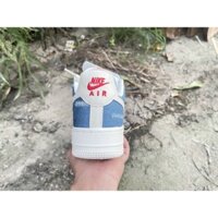 Giày Sneaker A_F1 xanh bò, Giày thể thao Air force 1 vải bò loang basic siêu hot 2022 Full PK_Tặng box bảo vệ