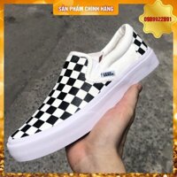 Giày Sneaker Caro Trắng Đen Lười cho nam nữ hàng sẵn