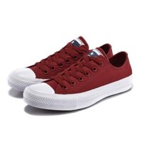 Giày Sneaker CkII Cổ Thấp Đỏ Mận Nữ