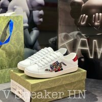 Giày Sneaker Da Nam Nữ Rắn Đính Đá Gót 2 Màu mẫu mới hàng cao cấp cực chất, Gucci đính đá