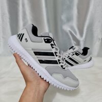 Giày Sneaker Đế Cao Nam Nữ  Xám Sọc Đen  - 42