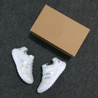 Giày SNEAKER Đế Cao Nam Nữ Tăng Chiều Cao  Đen Sọc Đen - Trắng Sọc Bạc  - Trắng - 36