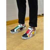 Giày sneaker Dolce Gabbana Trắng họa tiết phối màu Xanh Đỏ LA DDT