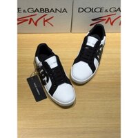 Giày sneaker Dolce Gabbana Trắng phối Đen logo chữ DG chảy thêu Fullbox Phụ Kiện [ Hàng QC VIP ]