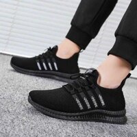 Giày sneaker, giày thể thao nam đế 3cm cao su tổng hợp mềm êm, vải lưới thoáng khí