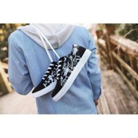 giày sneaker hoa văn họa tiết viền trắng giá rẻ