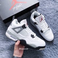 Giày Sneaker Jordan 4 White Giày Thể Thao Nam Nữ Trắng (Fullbox)