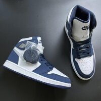 Giày Sneaker Jordan Xanh Than Logo Silicon Full Box Phụ Kiện