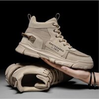 Giày sneaker nam cổ cao, giày bốt nam da phối vải thoáng khí bền đẹp  SP-396 ////
