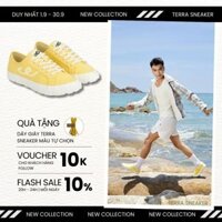 Giày Sneaker Nam Cổ Thấp Màu Vàng Cá Tính Trẻ Trung, Giày Nam Chất Liệu Vải Canvas Bền Bỉ Chuẩn Form Đẹp Terra Sneaker