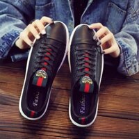 Giày Sneaker Nam Đen Da Trơn Cao Cấp Phủ Lớp NANO Chống Thấm Full Size Nam