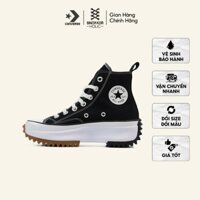 Giày Sneaker Nam Nữ CONVERSE Run Star Hike High Black Gum - 166800C - Cổ Cao Đen, Đế Cao Thời Trang Unisex, Chính Hãng