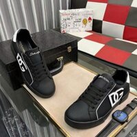 Giày sneaker Nam Nữ Dolce Gabbana Đen logo DG thêu kẻ viền phối màu LA Fullbox Phụ Kiện TANYA