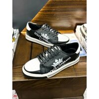 Giày sneaker Nam Nữ thể thao Dolce Gabbana Đen Trắng logo vương miện sườn Fullbox Phụ Kiện [ Hàng QC VIP ]