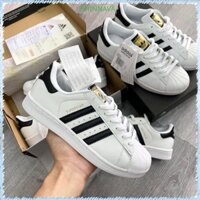 Giày sneaker nam nữ trắng, Giày thể thao Adidas Super Star mũi 𝑺𝒐̀ đủ size nam nữ G149 - Combo ✔️FULL BOX BILL✔️