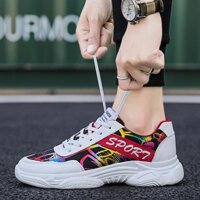 Giày sneaker nam - sport trắng phối họa tiết GTT-104 - Giày thể thao nam - Giày nam- Giày nam giá rẻ- Giày học sinh- Giày thể thao- Giày chạy bộ- Giày nam thể thao- Giày nam sneaker- Bền- Rẻ- Đẹp- Chất- Phong cách- Thời trang- B end T Shop