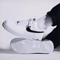 Giày Sneaker Nike Air Force 1 AF1 Trắng Vệt Đen Thể Thao Nam Nữ Cổ Thấp Đế Bằng Full Box G235