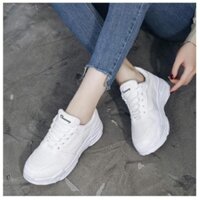 Giày sneaker nữ trắng viền trắng cá tính thể thao - n1 . ` $ ))