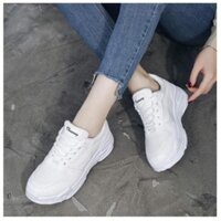 Giày sneaker nữ trắng viền trắng cá tính thể thao - n1 . ` $ ))  . ' *
