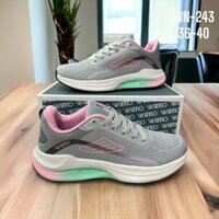 Giày sneaker nữ xám, Giày thể thao cao cấp WN243 dạo phố, phượt đế siêu nhẹ vải lưới thoáng khí thời trang