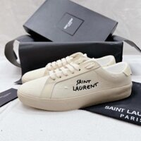 Giày Sneaker Saint Laurent Paris - Giày Thể Thao SLR Paris Kem Vải Canvas Kiểu Dáng Thể Thao Bản Cao Cấp Full Box Bill