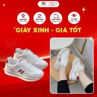 Giày sneaker thể thao nữ chữ H đế cao da mềm êm chân S99905