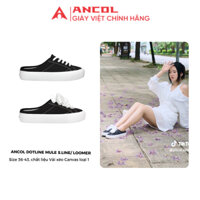 Giày Sneaker Vải Canvas, giày thể thao nam nữ Ancol Dotline Mule đế cao su mềm dẻo, độ bền cao