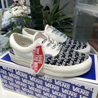 Giày sneaker vans chữ đen trắng